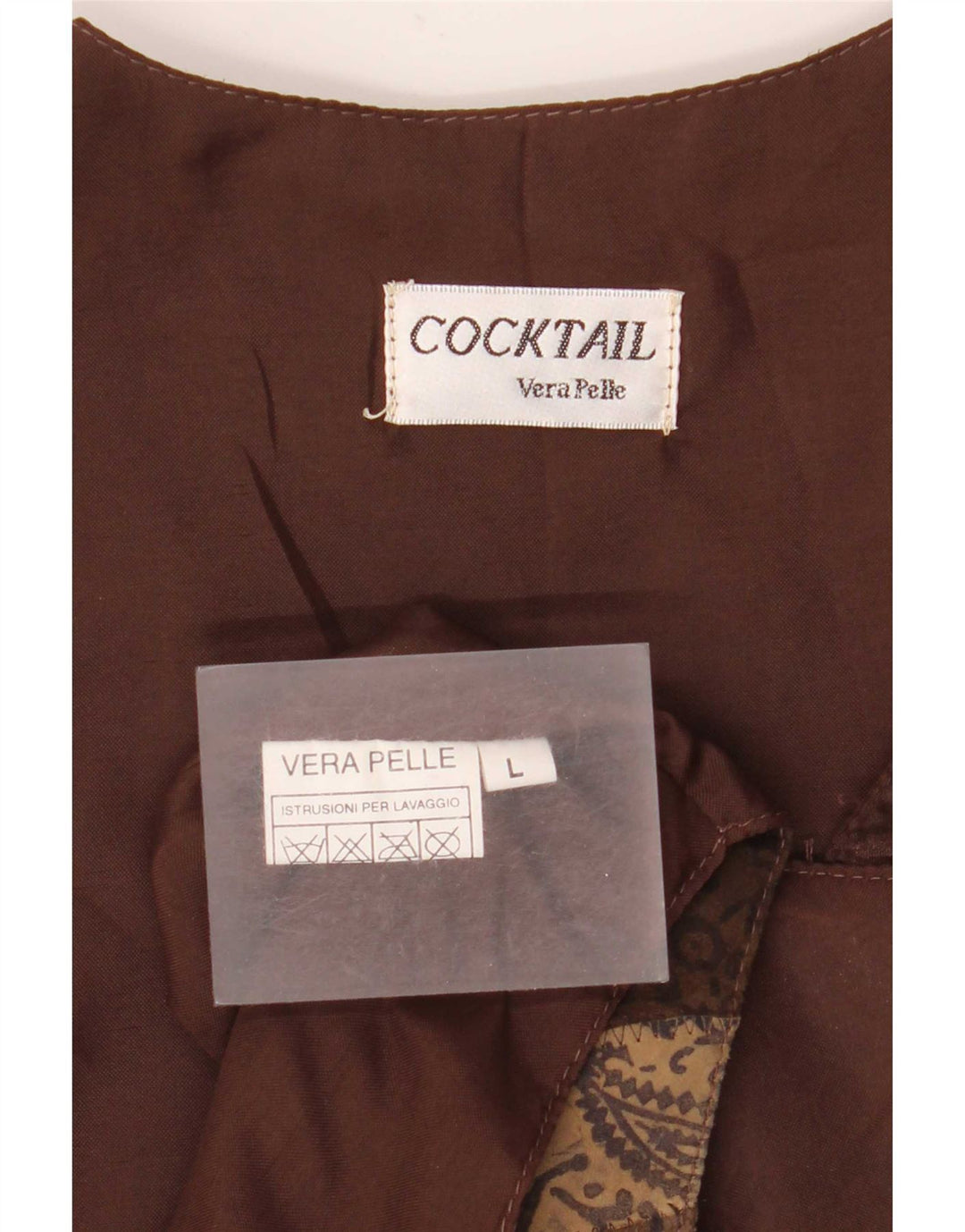 Vintage Ανδρικό Γιλέκο Μεγάλο Καφέ Δερμάτινο Paisley