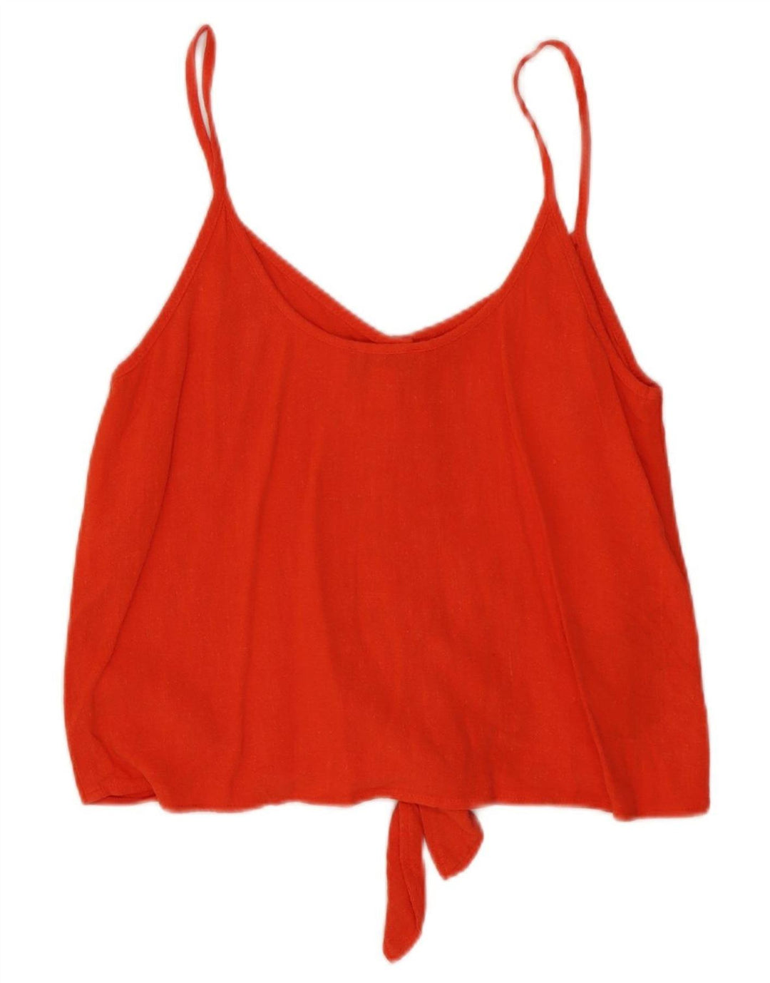 Topshop Γυναικεία Crop Μπροστινή Γραβάτα Cami Top UK 8 Μικρή κόκκινη βισκόζη