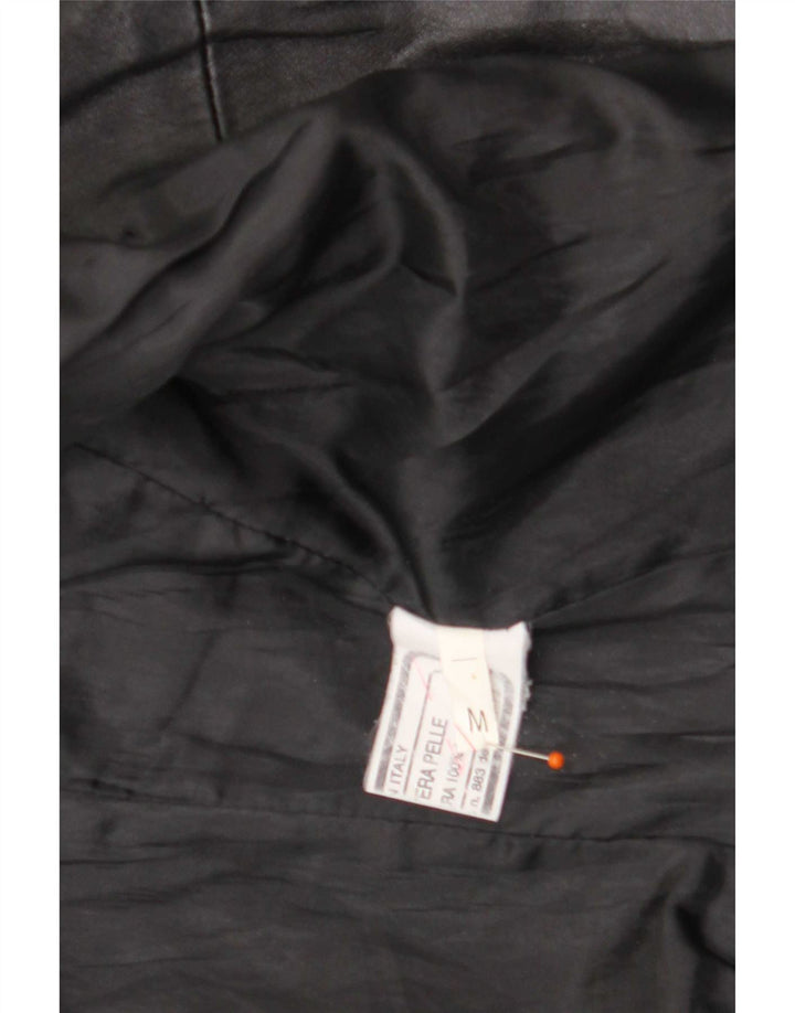 Sasch Γυναικείο Crop Δερμάτινο Μπουφάν UK 12 Medium Μαύρο