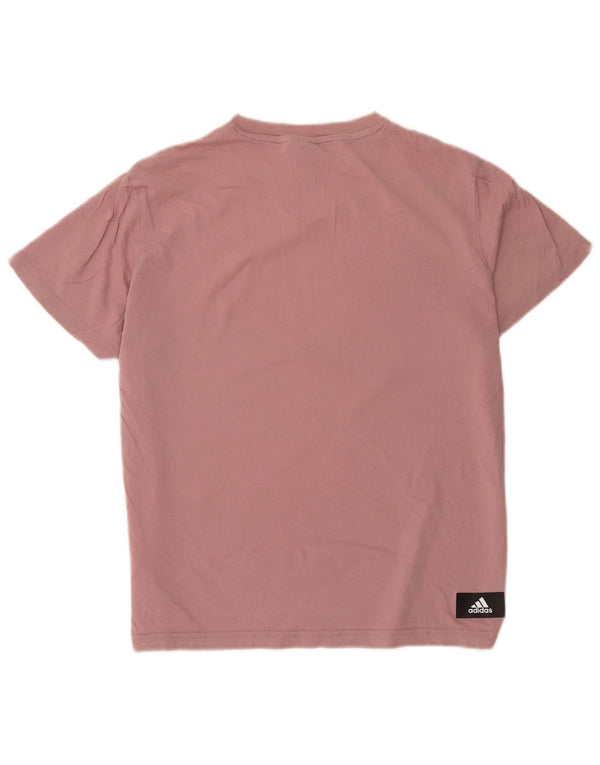 Γυναικείο γραφικό μπλουζάκι Adidas Top UK 12/14 Μεσαίο ροζ βαμβακερό
