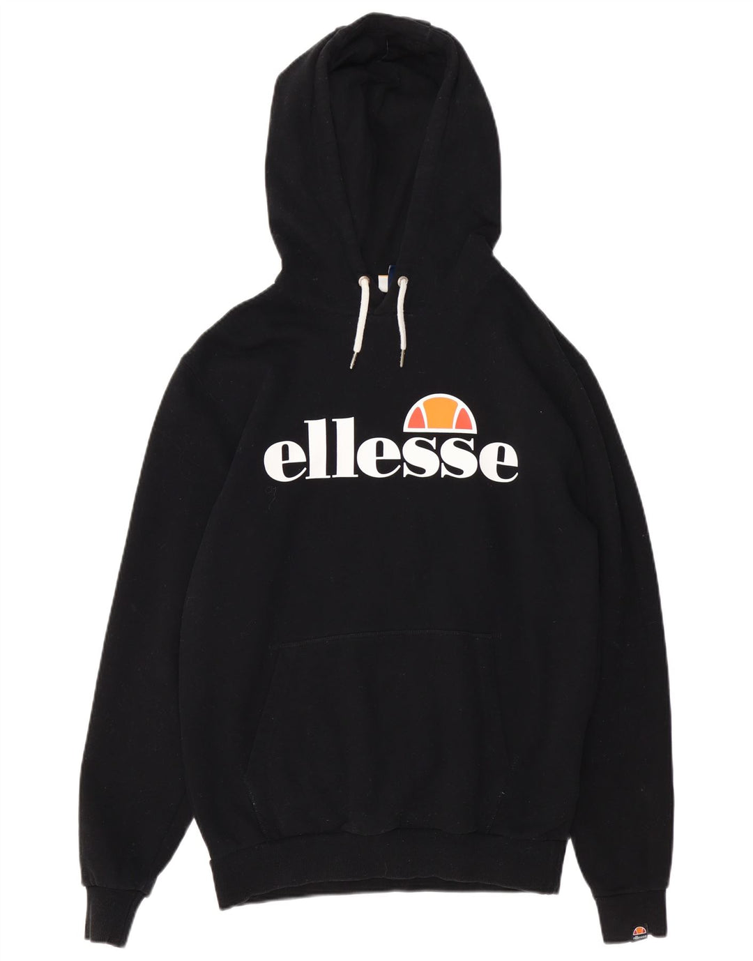 ELLESSE Γυναικείο Γραφικό Hoodie Jumper UK 14 Μεσαίο μαύρο βαμβακερό