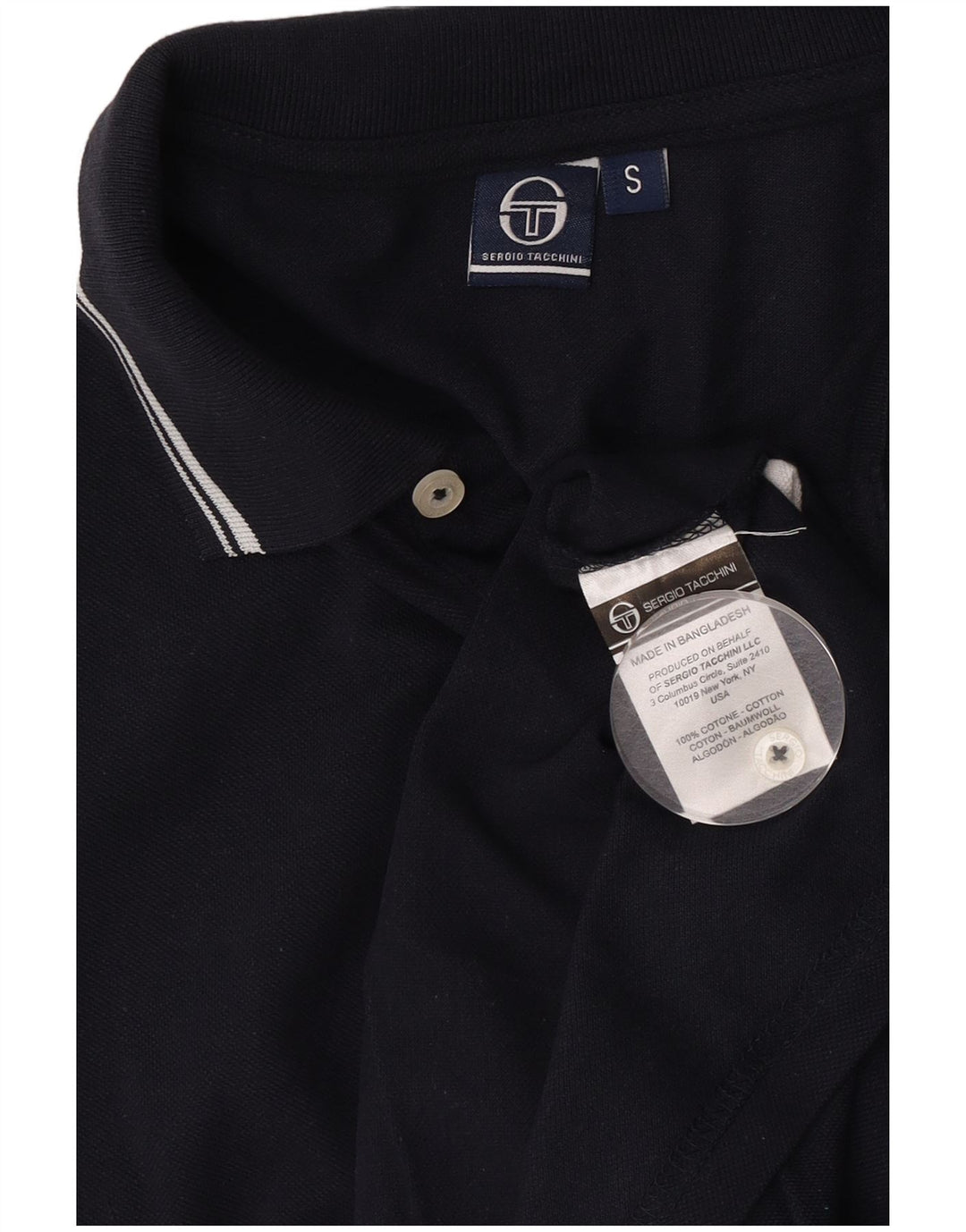 Sergio Tacchini Ανδρικό πουκάμισο Polo Μικρό Navy Blue βαμβακερό
