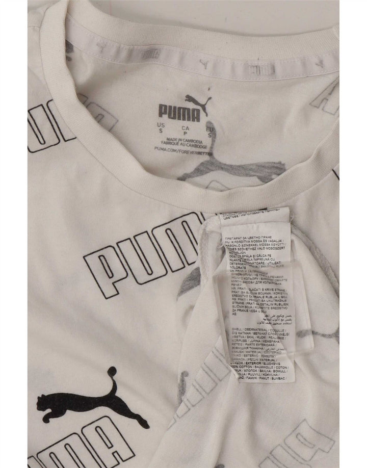 Ανδρικό γραφικό μπλουζάκι Puma, μικρό λευκό βαμβακερό