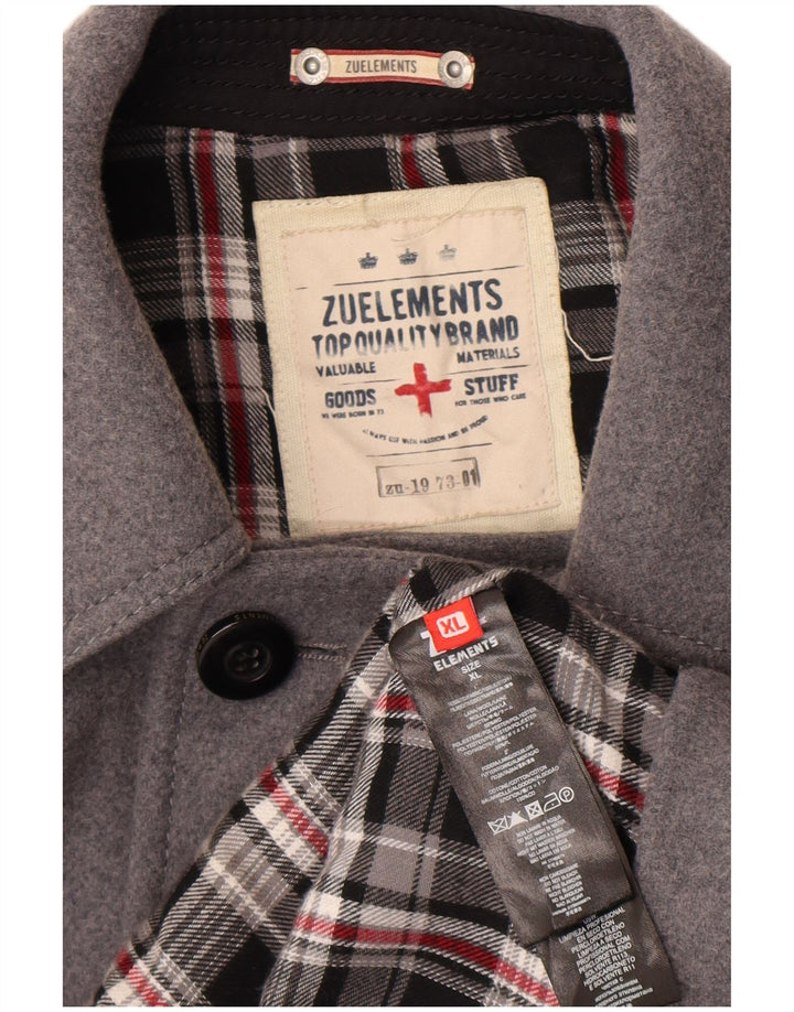 Zu Elements Ανδρικό παλτό μπιζελιού UK 42 XL Γκρι μαλλί