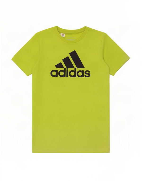 Adidas Boys Climalite Graphic T-Shirt Top 9-10 Years Πράσινο βαμβακερό