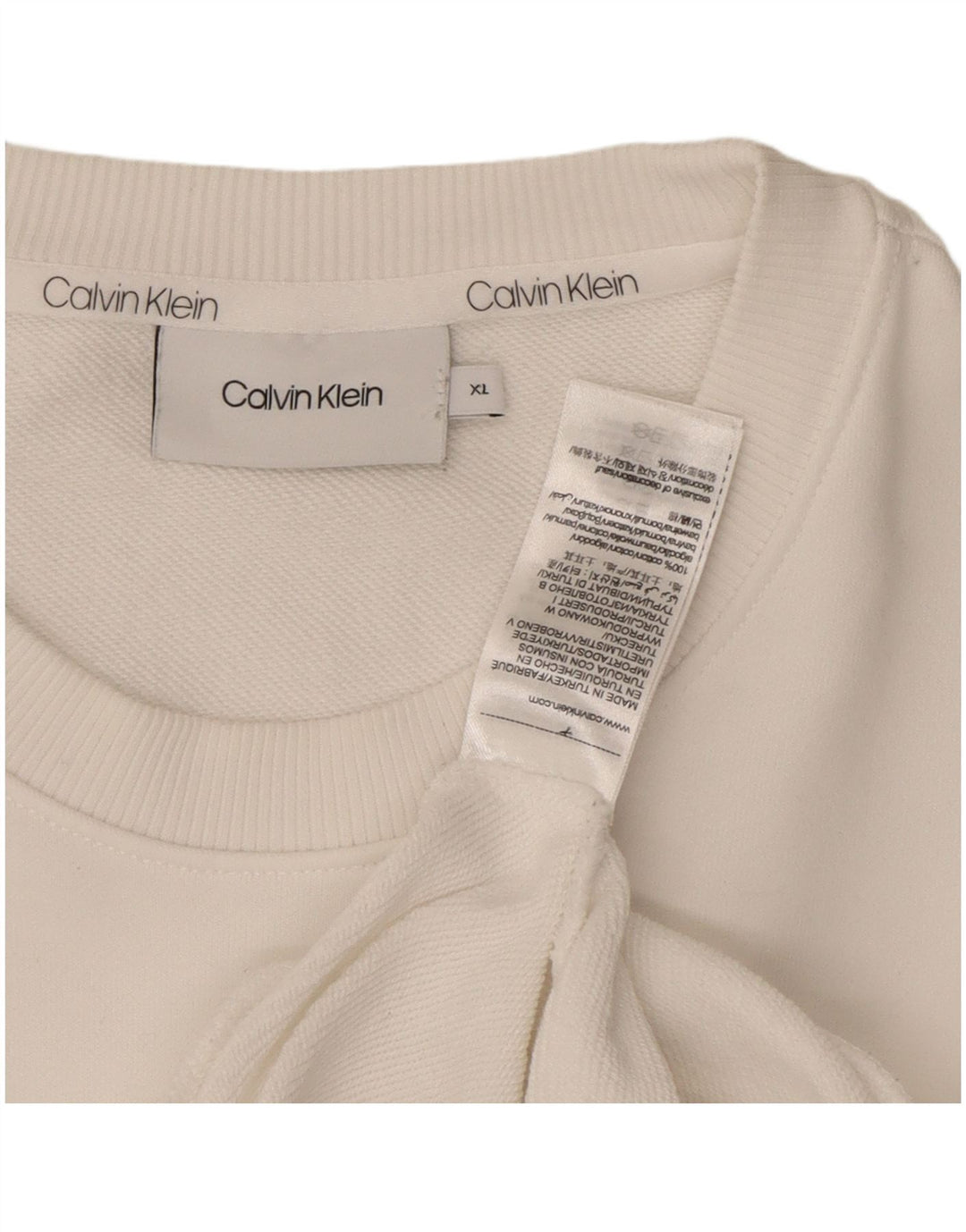 CALVIN KLEIN Mens Sweatshirt Jumper XL White Cotton
