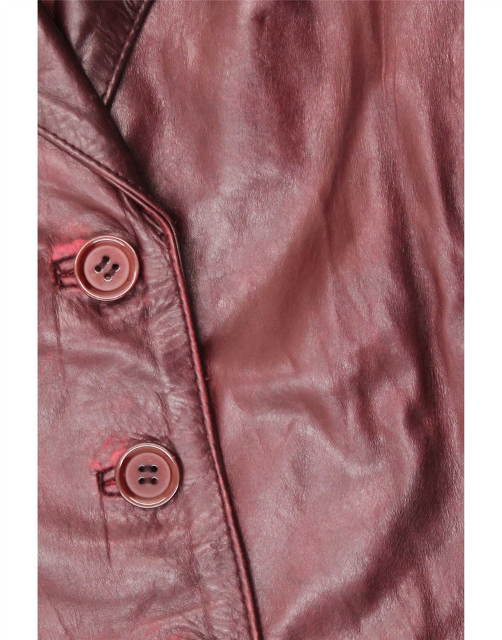Heeli Γυναικείο Δερμάτινο Παλτό UK 12 Medium Burgundy