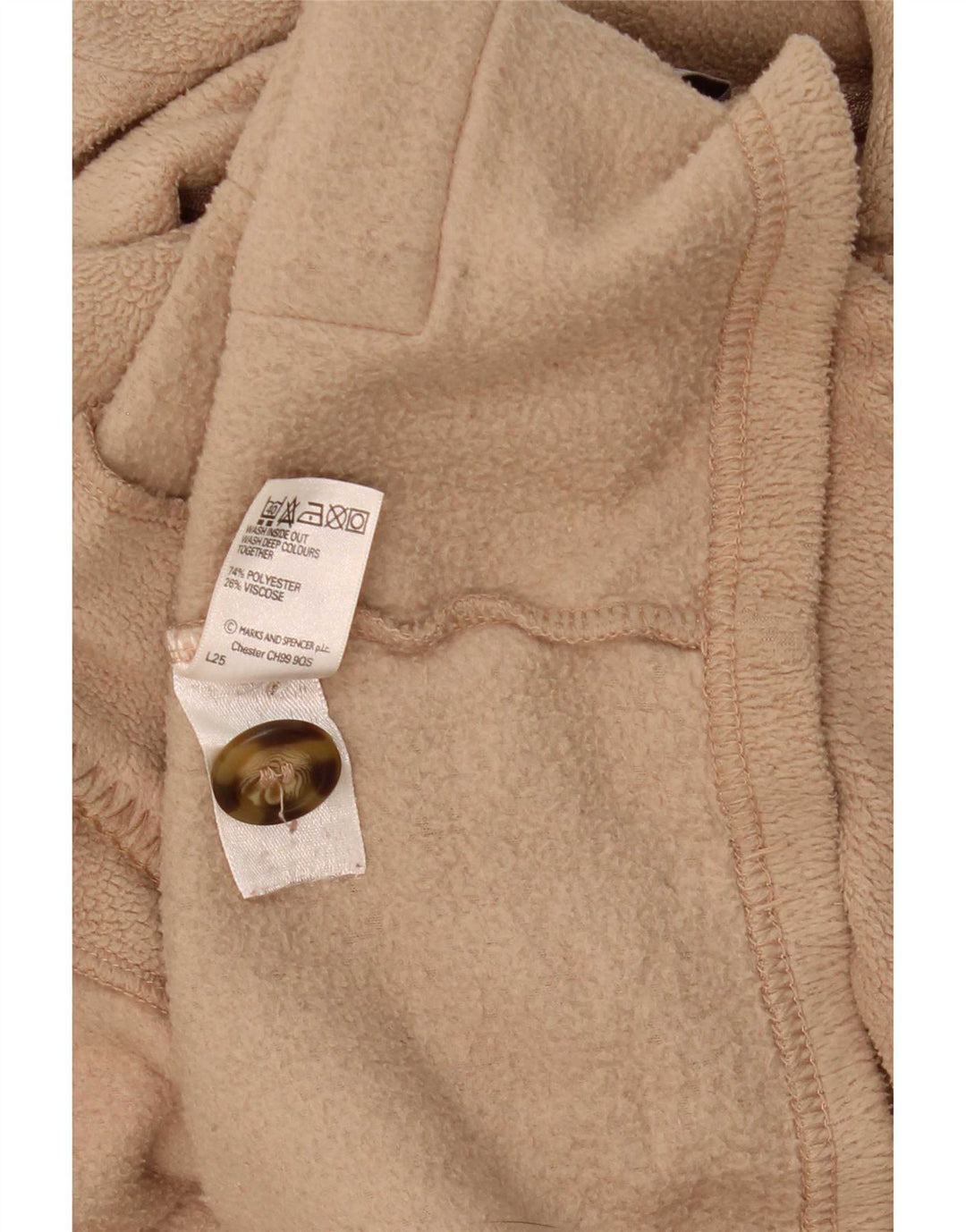 Marks & Spencer Γυναικείο Fleece Jacket UK 16 Large Beige Polyester