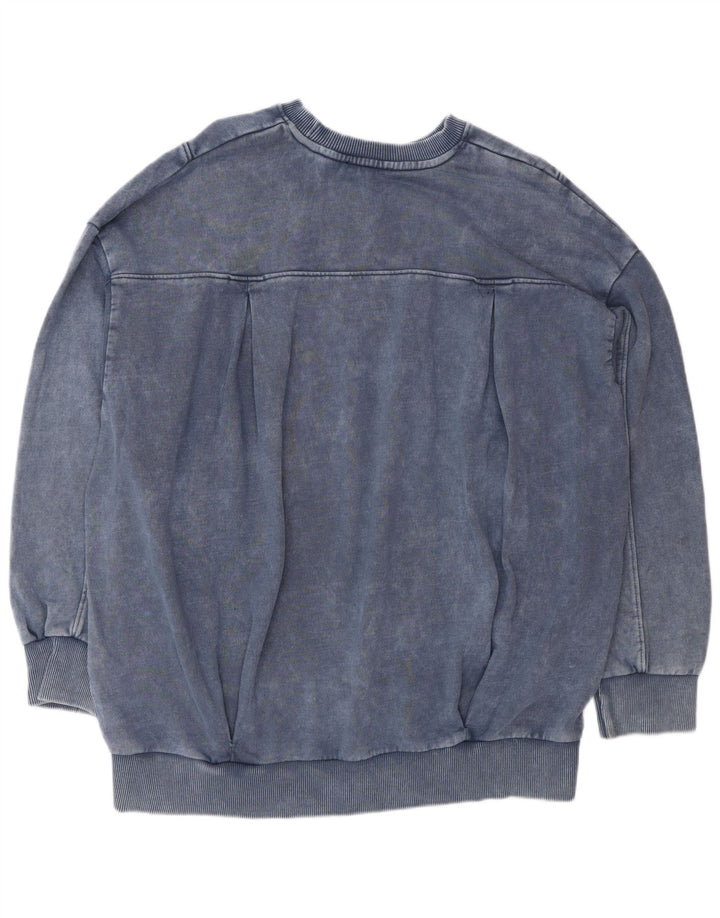 Zara Γυναικεία φούτερ υπερμεγέθη Jumper UK 16 Large Navy Blue Cotton