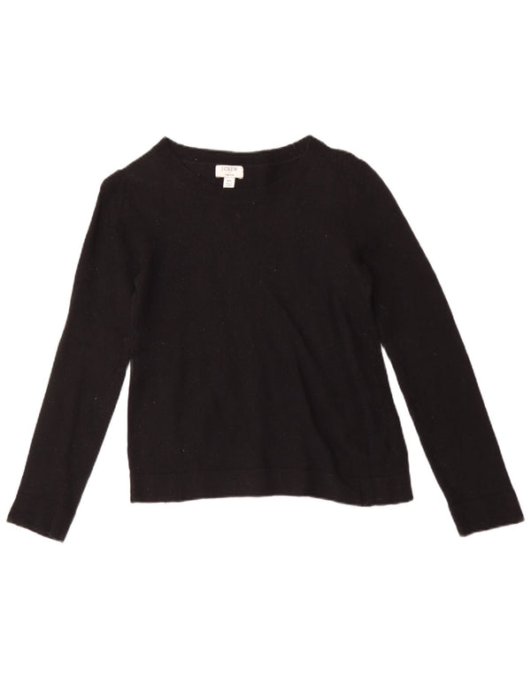 J. Crew Γυναικείο Teddie Boat Neck Jumper πουλόβερ UK 6 XS μαύρο βαμβακερό