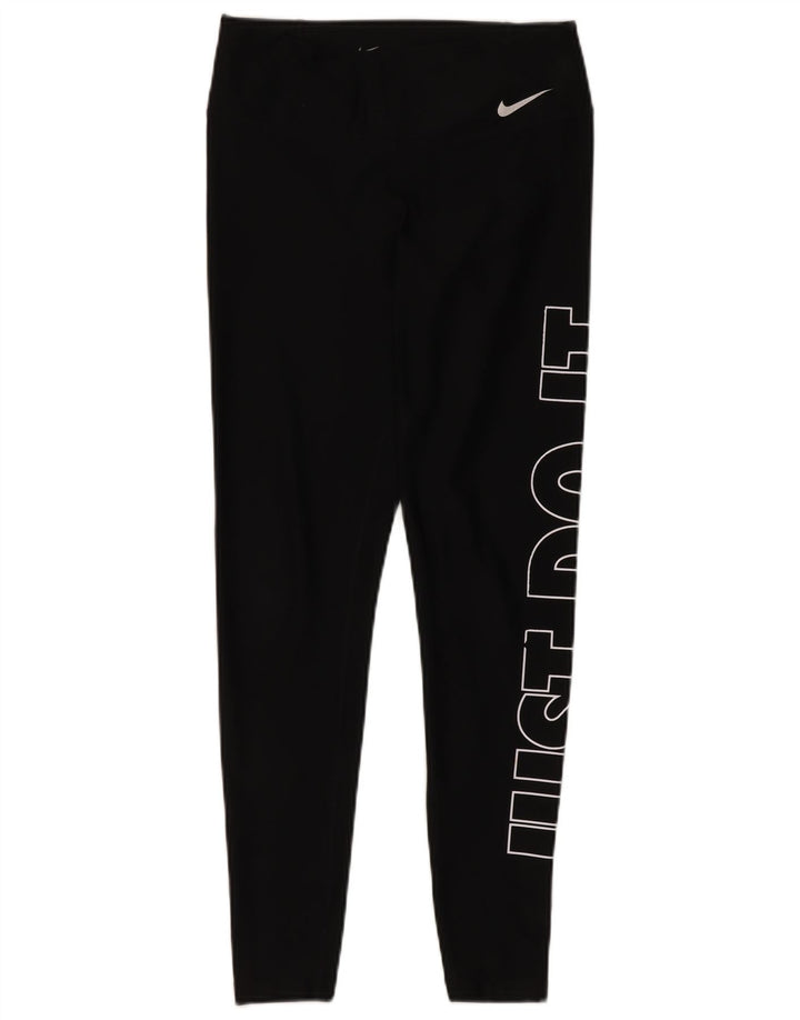 Γυναικεία Nike Dri Fit Graphic κολάν UK 10 Small Black Polyester