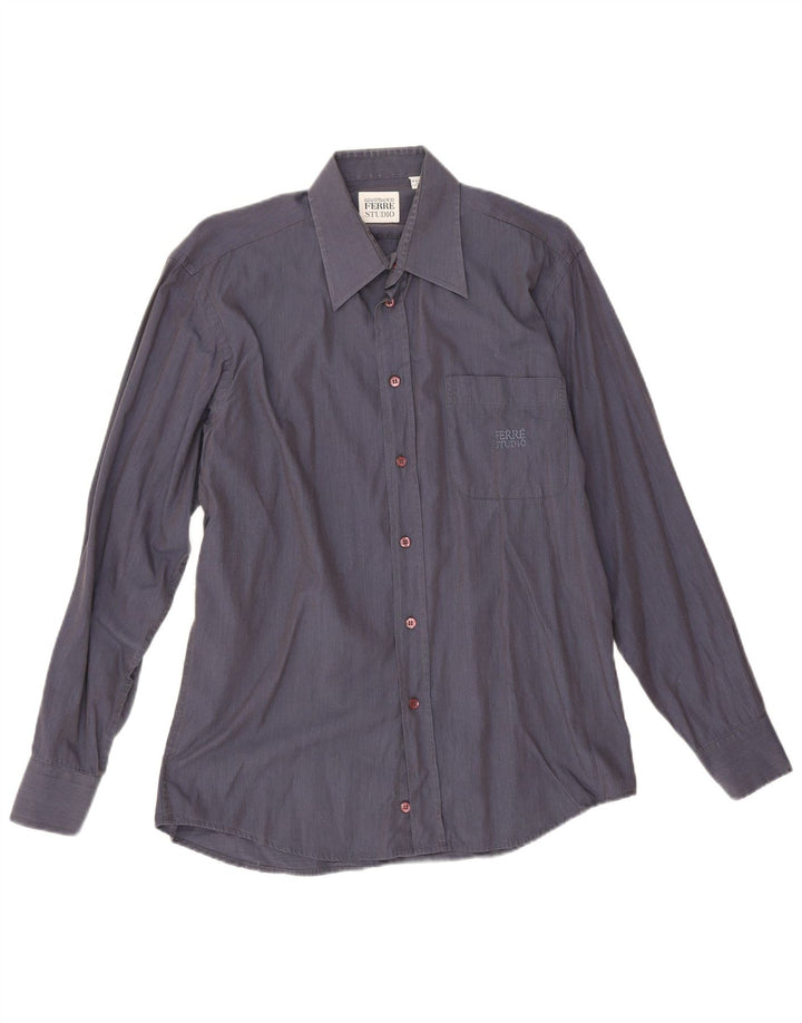Ανδρικό πουκάμισο Gianfranco Ferre, νούμερο 39 15 1/2 Medium Navy Blue Cotton