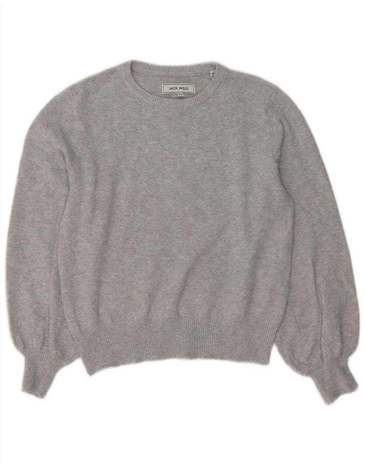 JACK WILLS Γυναικείο πουλόβερ μεγάλου μεγέθους Crew Neck Jumper UK 8 Small Grey