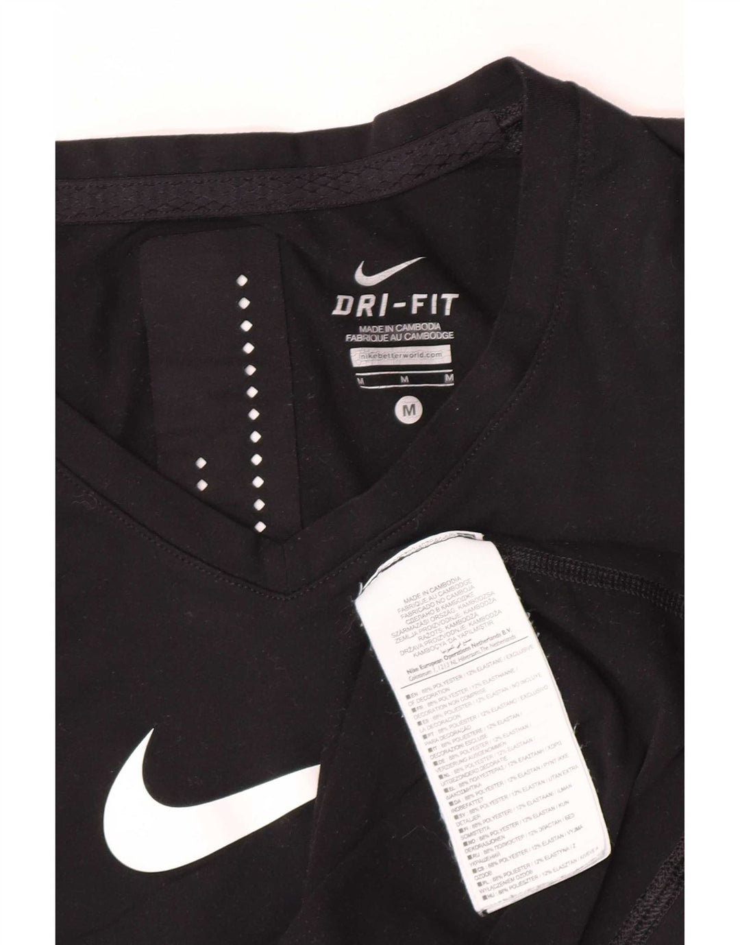 Γυναικείο γιλέκο γραφικών Nike Dri Fit Top UK 12 Μεσαίο μαύρο πολυεστέρα