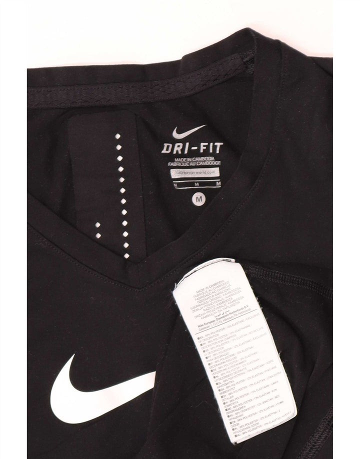 Γυναικείο γιλέκο γραφικών Nike Dri Fit Top UK 12 Μεσαίο μαύρο πολυεστέρα