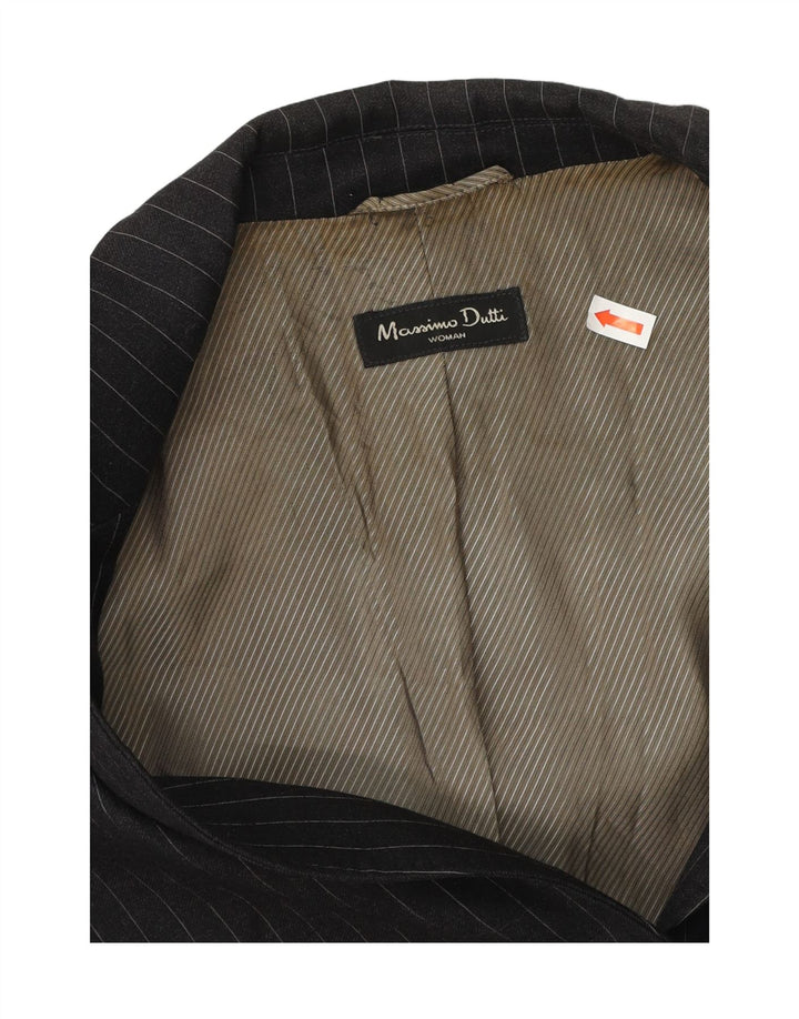 MASSIMO DUTTI Womens 2 Button Blazer Jacket EU 40 Medium Black Pinstripe Vintage Massimo Dutti and Second-Hand Massimo Dutti from Messina Hembry 