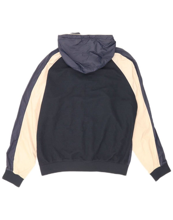 Zara Ανδρικό μπουφάν με κουκούλα Bomber UK 40 Large Navy Blue Colorblock Nylon