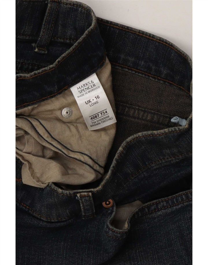 Marks & Spencer Γυναικεία Bootcut Jeans UK 16 Large W34 L31 Blue Cotton