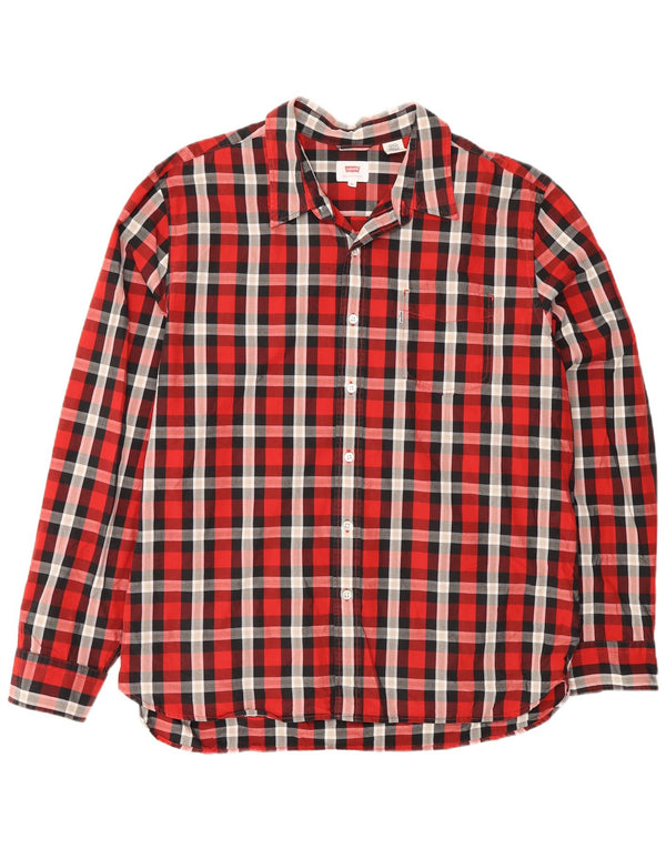 Ανδρικό πουκάμισο Levi's XL Red Check Cotton