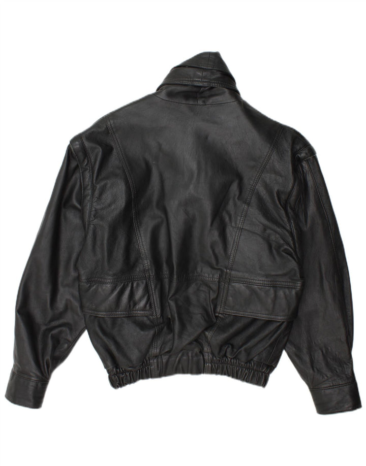 Vintage Ανδρικό Δερμάτινο Μπουφάν UK 38 Medium Black Leather