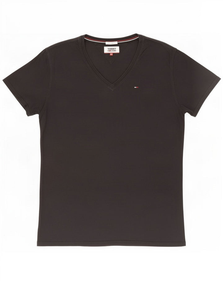 Tommy Hilfiger Ανδρικό T-Shirt με κανονική εφαρμογή Τοπ μεσαίο μαύρο βαμβακερό