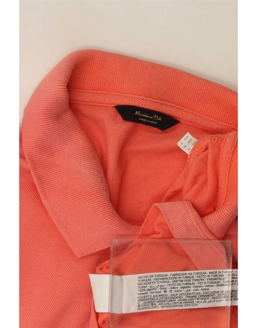 Ανδρικό μπλουζάκι πόλο Massimo Dutti, μεσαίο πορτοκαλί βαμβακερό