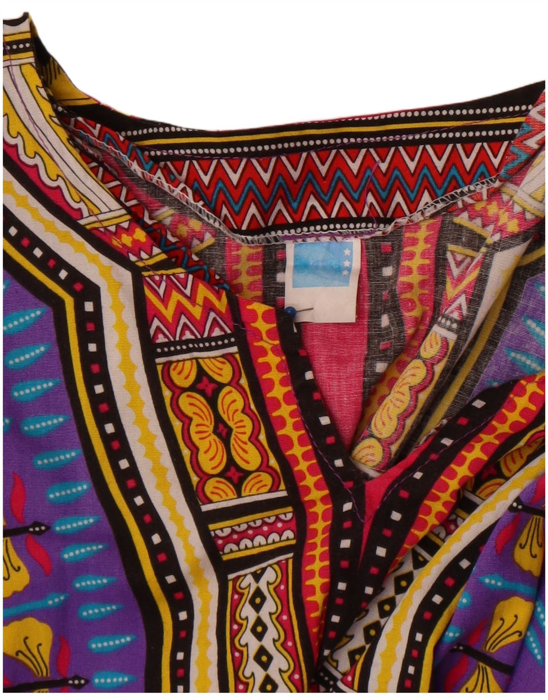 Vintage γυναικεία μπλούζα παραλίας Top One Size Μωβ γεωμετρικό βαμβάκι