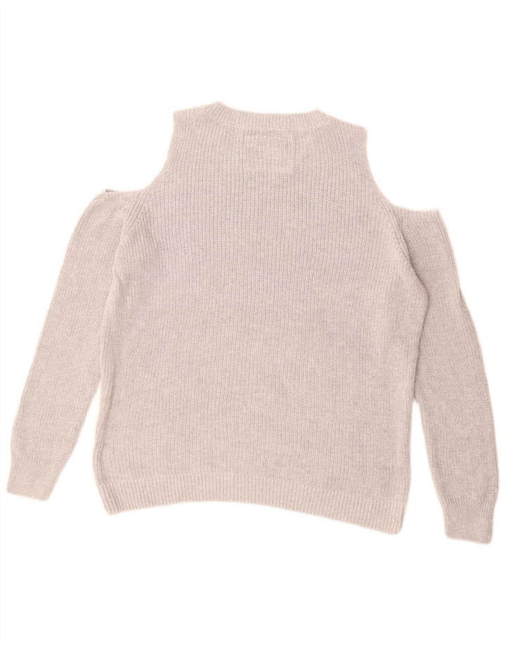 SUPERDRY Γυναικείο γραφικό πουλόβερ με λαιμόκαυστο UK 14 Medium Grey