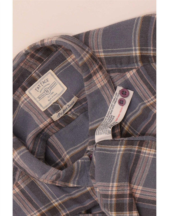 Fat Face Γυναικείο Φανελένιο Πουκάμισο UK 12 Medium Blue Check Cotton