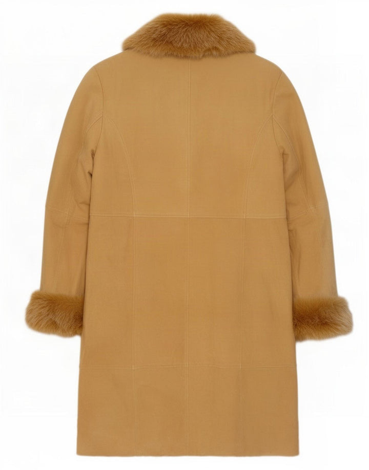 Vintage γυναικείο σουέτ πανωφόρι EU 38 Medium Beige Δέρμα