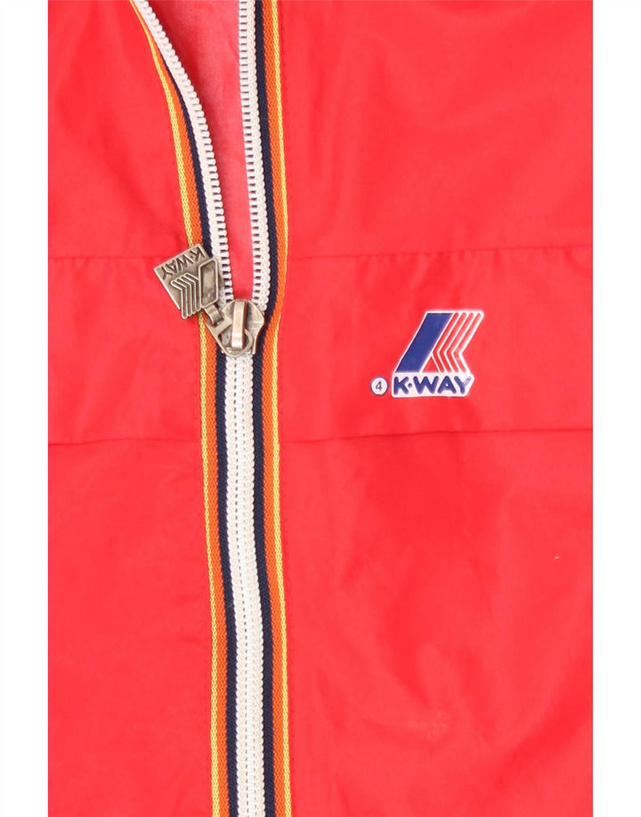 K-Way γυναικείο μπουφάν βροχής με κουκούλα UK 14 Medium Red