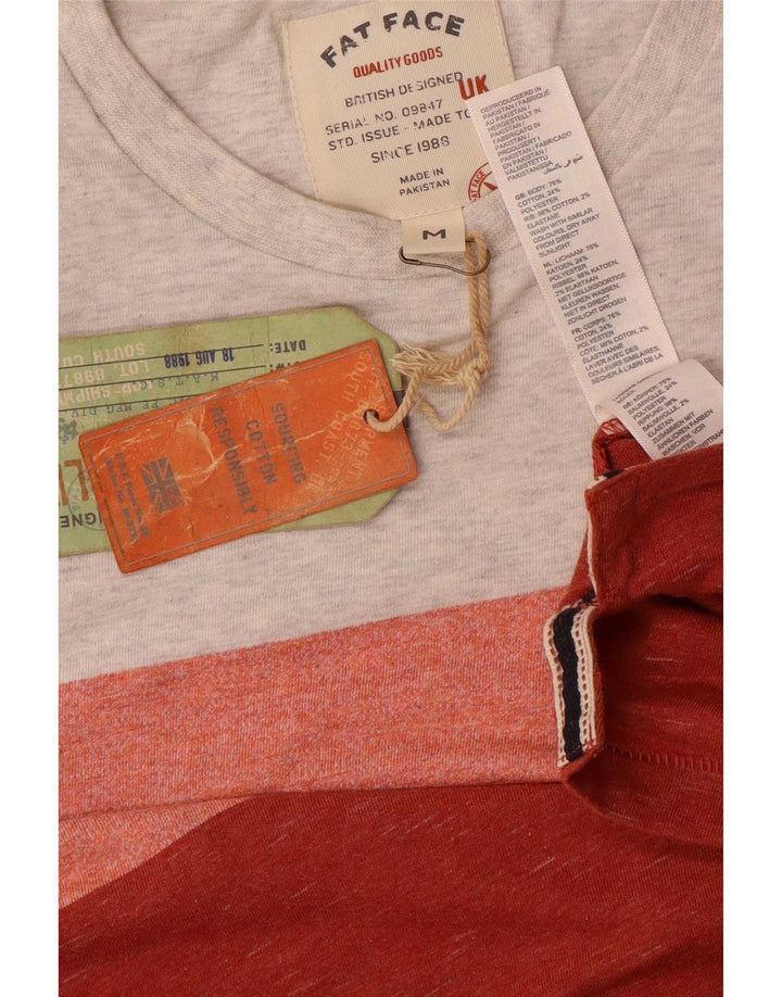 Ανδρικό T-Shirt Fat Face Top Βαμβακερό μεσαίο κόκκινο ριγέ