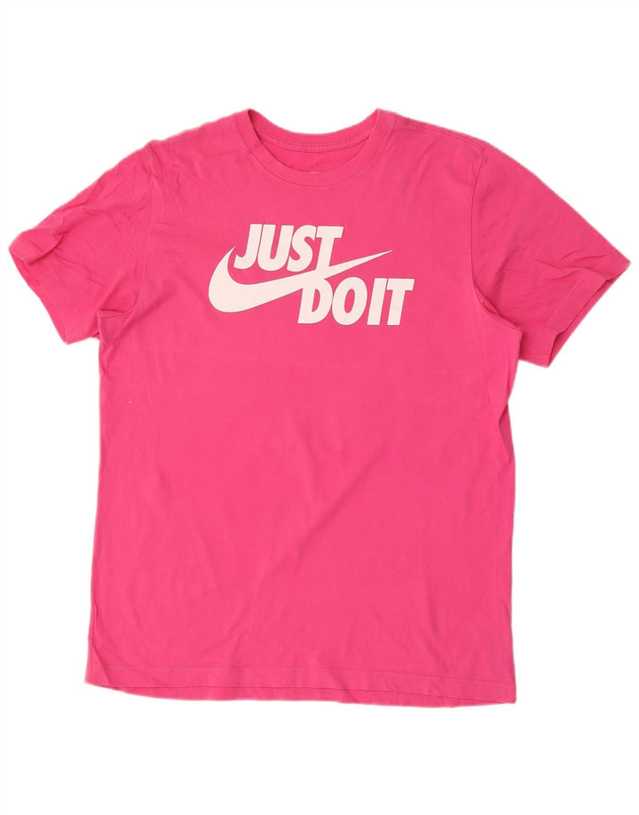 Ανδρικό γραφικό T-Shirt NIKE Top μεγάλο ροζ βαμβακερό