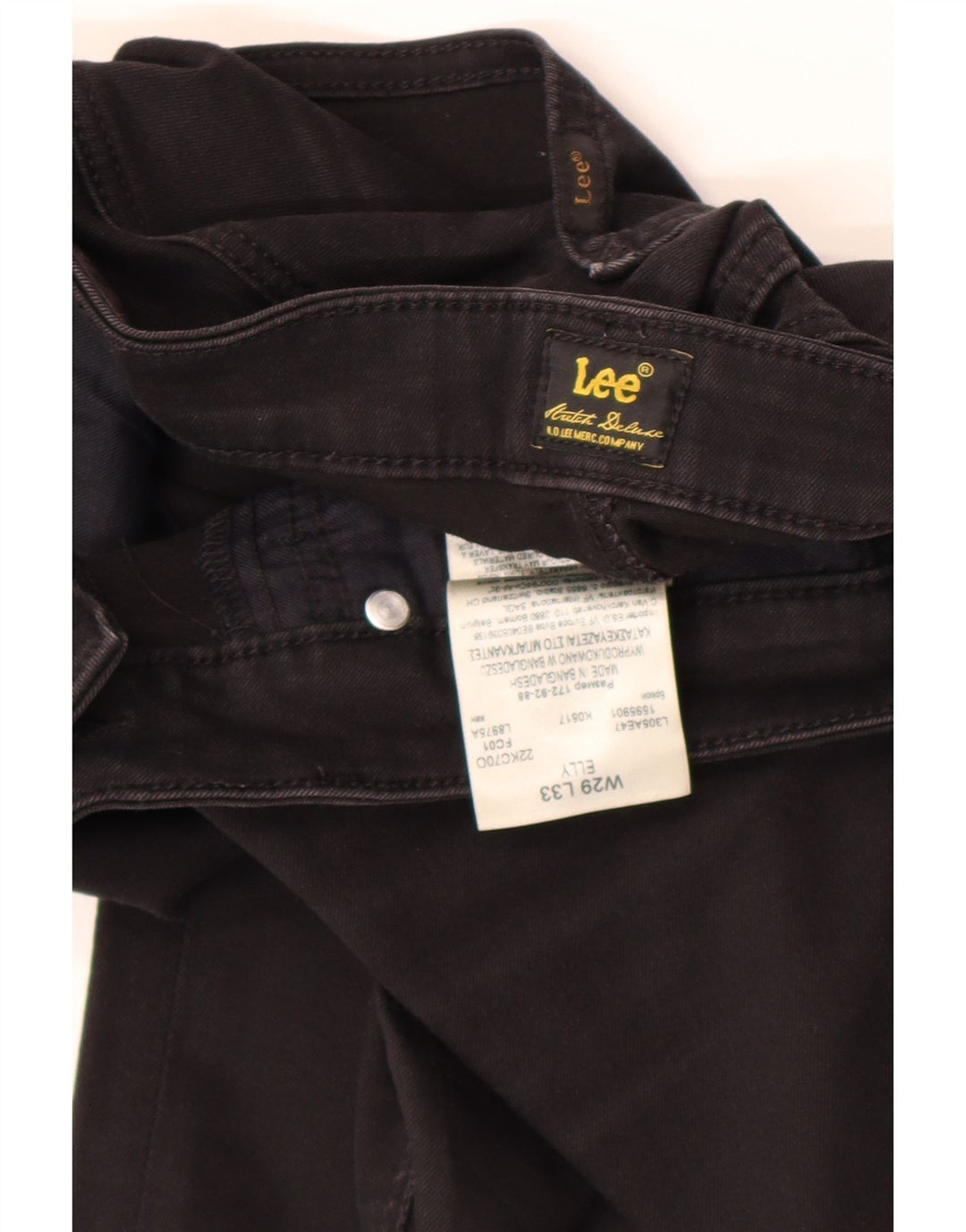 Lee Womens Elly Slim Jeans W29 L33 Μαύρο βαμβακερό