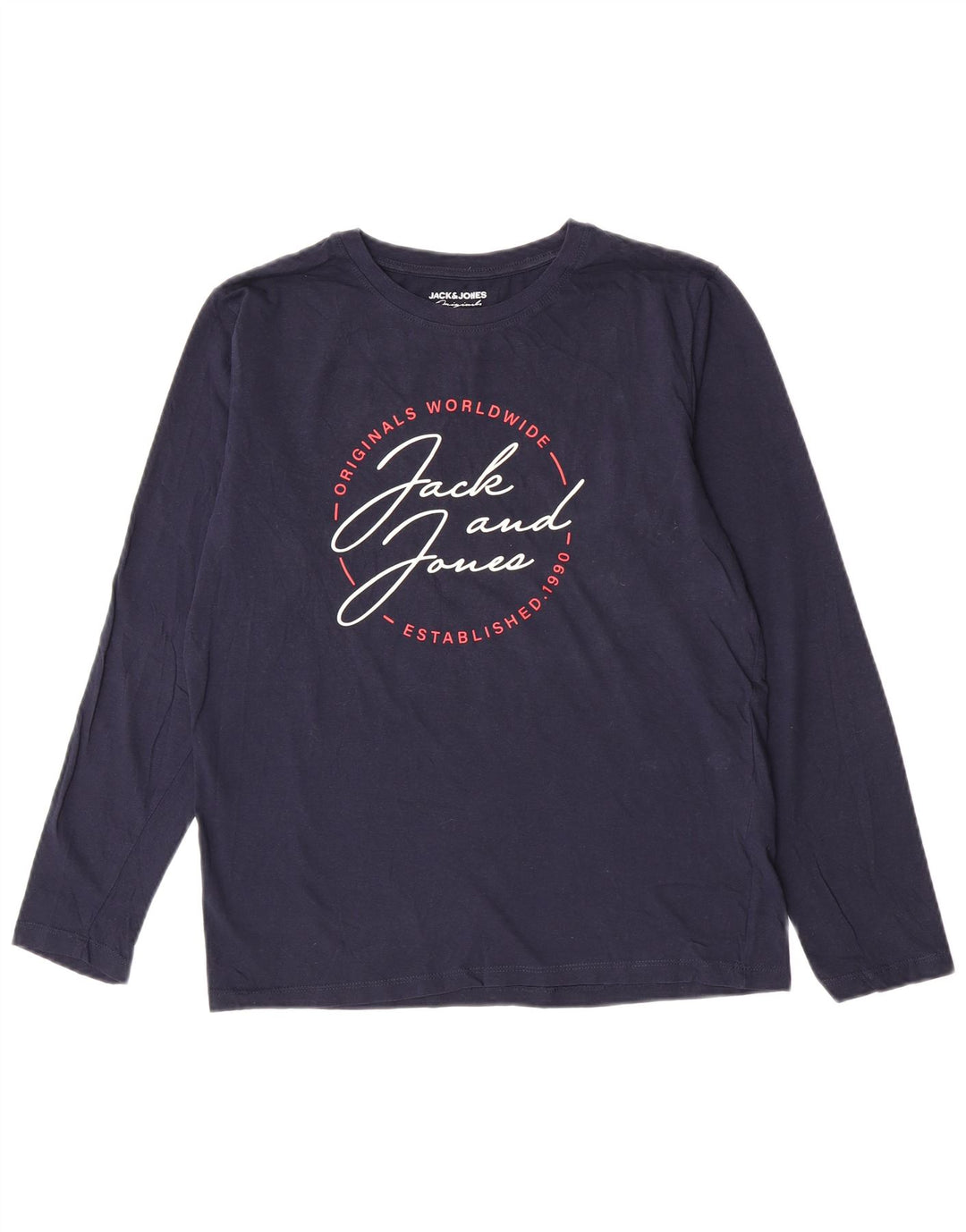 Jack & Jones Ανδρικό γραφικό μπλουζάκι με μακρυμάνικο μικρό ναυτικό βαμβακερό