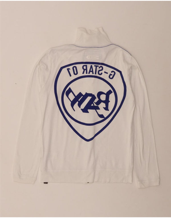 G-STAR Γυναικεία φόρμα φόρμας γραφικά Top Jacket UK 10 Small White Cotton