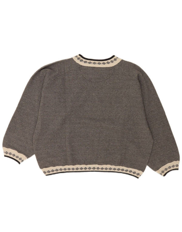 Meeting Womens Oversized Crop Φούτερ Jumper UK 16 Large Grey