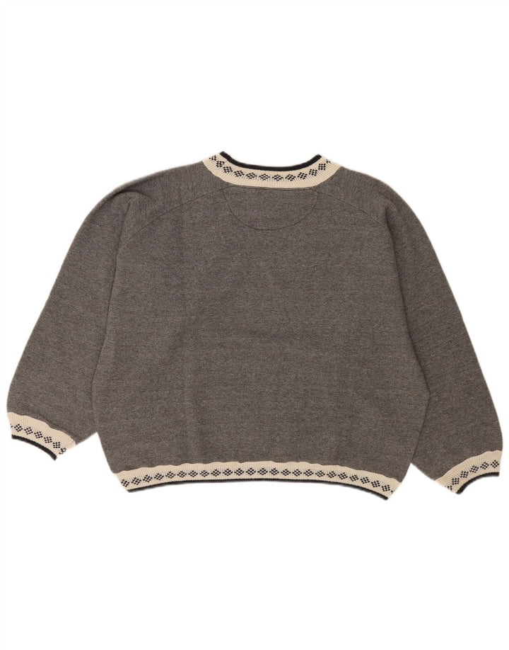 Meeting Womens Oversized Crop Φούτερ Jumper UK 16 Large Grey