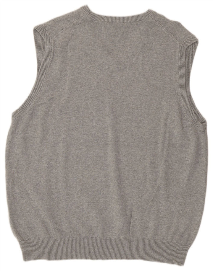 Marks & Spencer Mens Blue Harbor V-Neck Γιλέκο Tank Top Large Grey