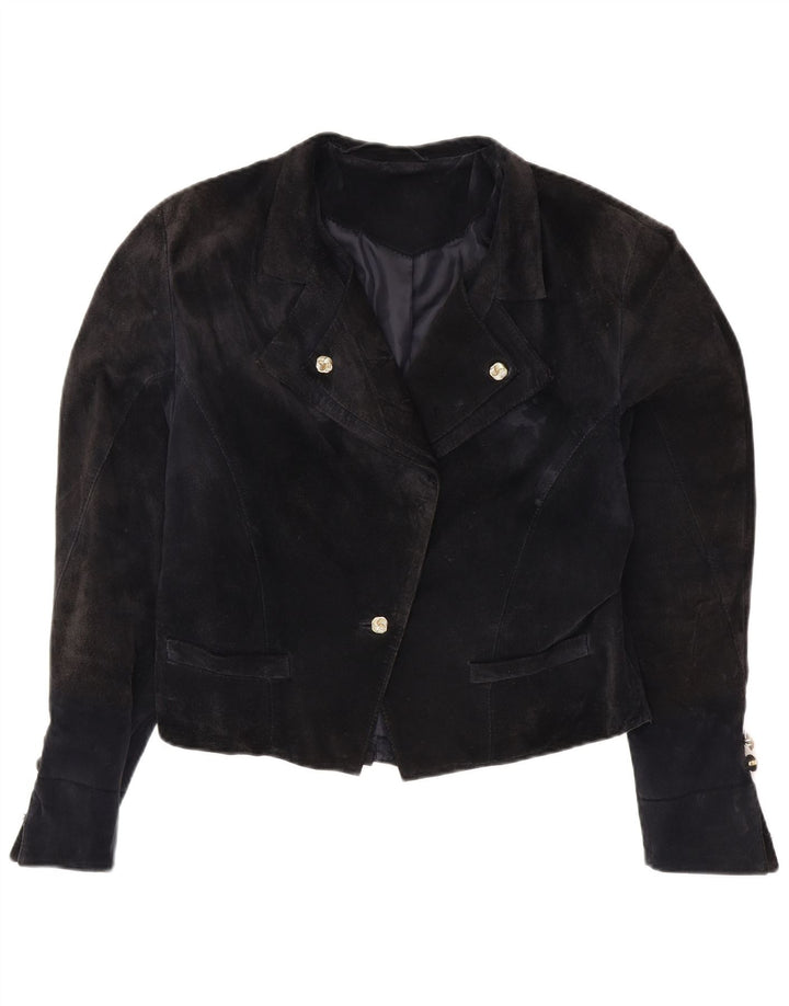 VINTAGE Γυναικείο σακάκι σακάκι με 1 κουμπί UK 14 μεσαίο ναυτικό μπλε βισκόζη