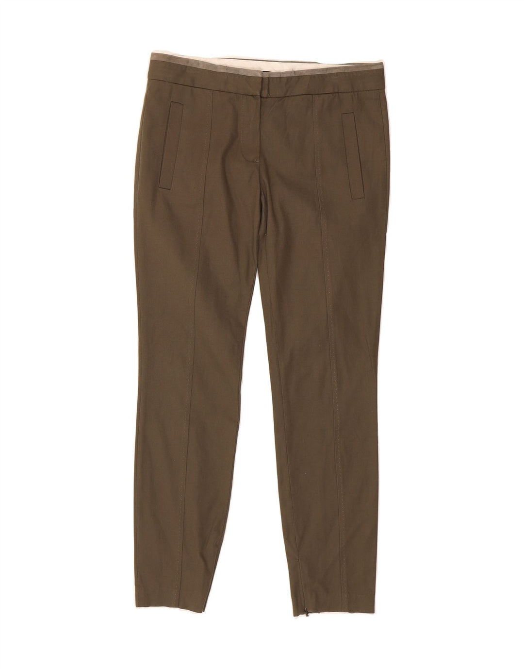 MASSIMO DUTTI Womens Slim Chino Trousers W30 L27 Khaki Vintage Massimo Dutti and Second-Hand Massimo Dutti from Messina Hembry 