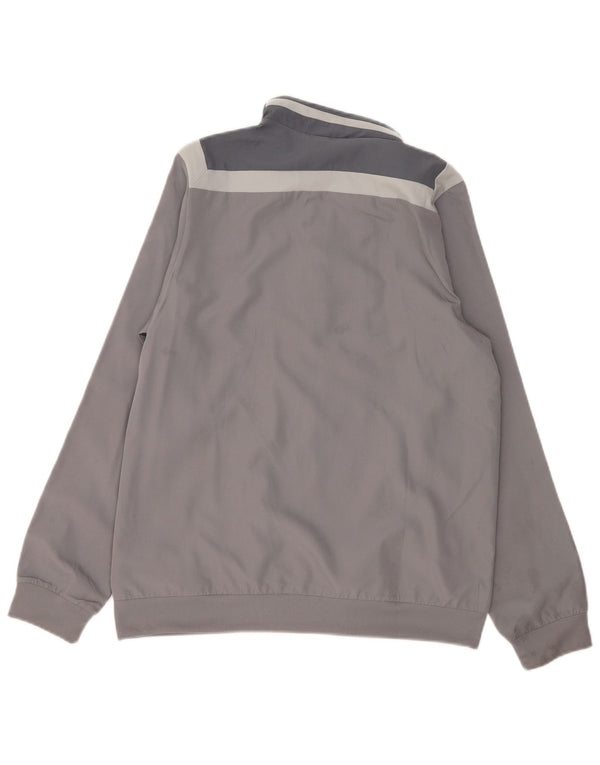 Adidas Boys Climalite Trackssuit Top Jacket 13-14 Years Grey Colourblock