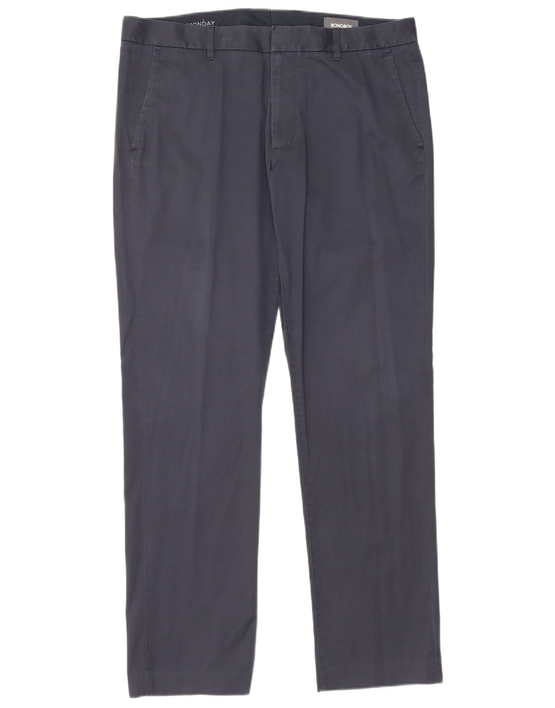 BONOBOS Ανδρικό Monday Straight παντελόνι Chino W35 L32 Navy Blue Cotton