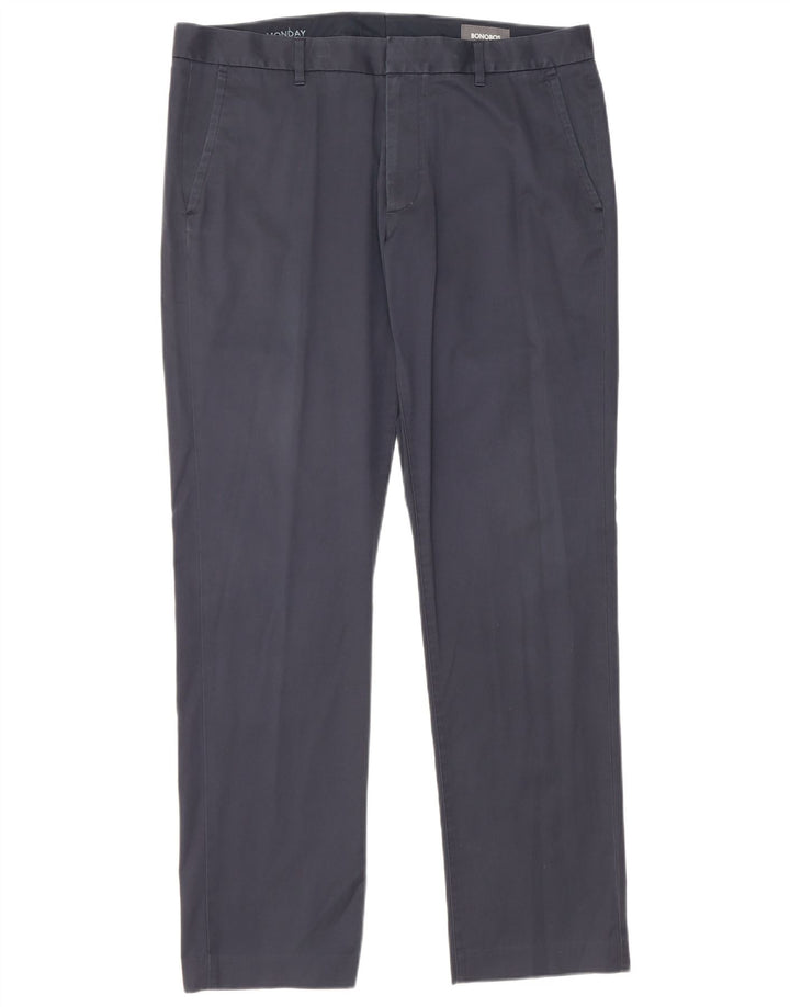 BONOBOS Ανδρικό Monday Straight παντελόνι Chino W35 L32 Navy Blue Cotton