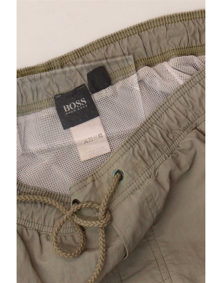 Ανδρικό σορτς κολύμβησης Hugo Boss, μεγάλο πράσινο νάιλον