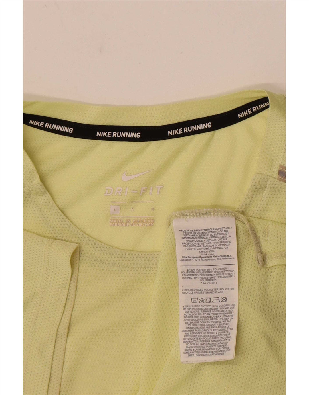 Γραφικό T-shirt Nike ανδρικό Dri Fit, μεγάλο κίτρινο πολυεστέρα