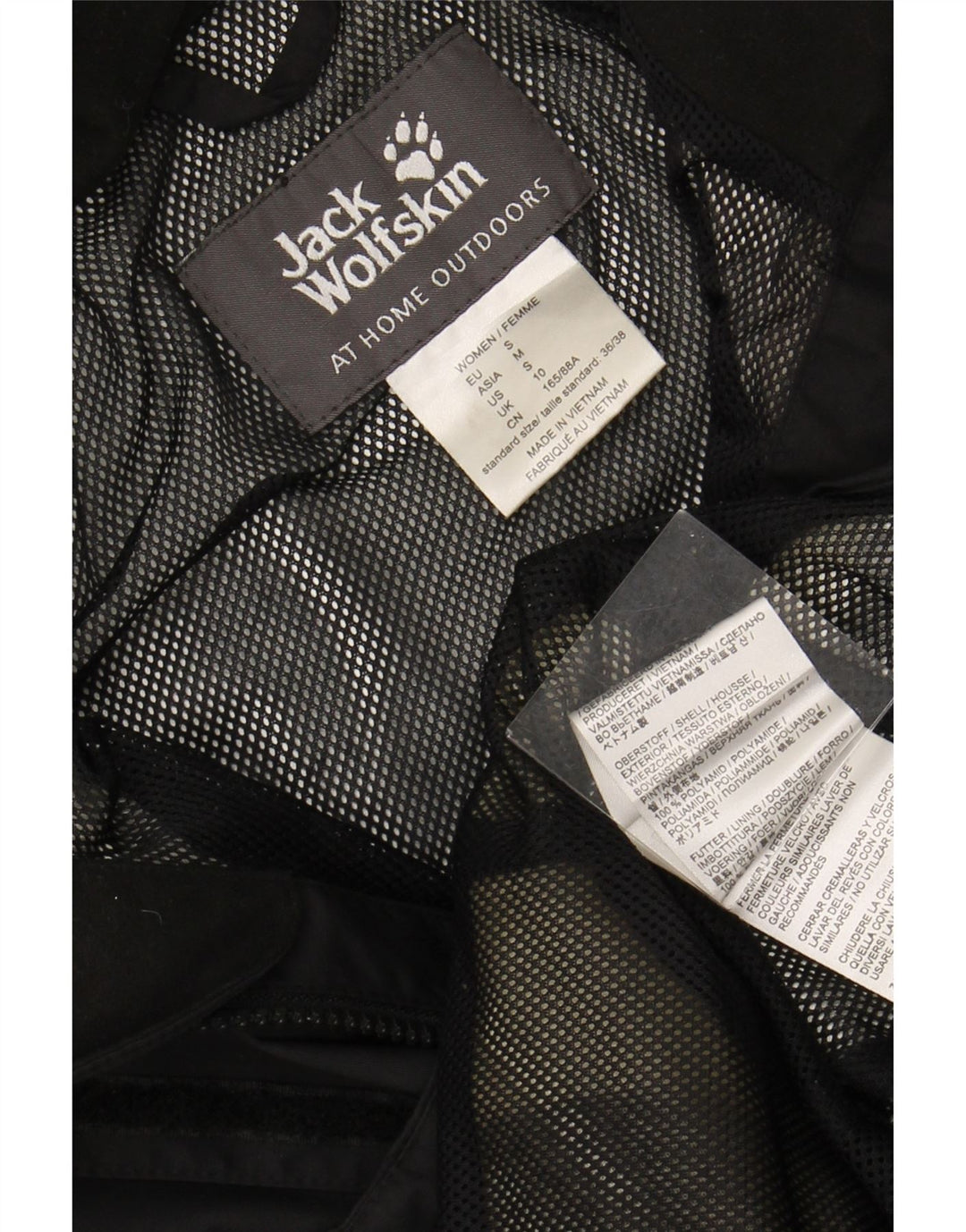 Γυναικείο μπουφάν βροχής JACK WOLFSKIN UK 10 Small Black Polyamide