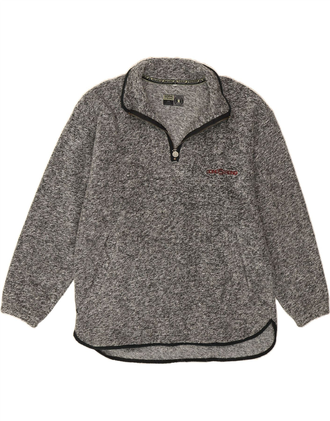 INVICTA Mens Zip Neck Fleece Jumper XL Grey Vintage Invicta and Second-Hand Invicta from Messina Hembry 