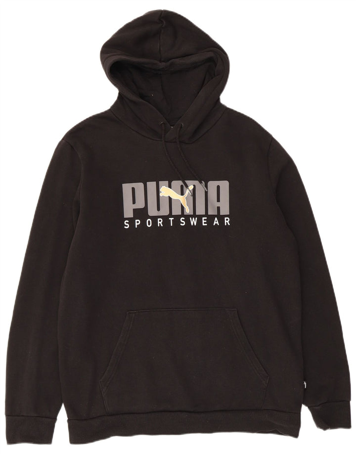 Ανδρικό γραφικό κουκούλα Puma, μεσαίο μαύρο βαμβακερό
