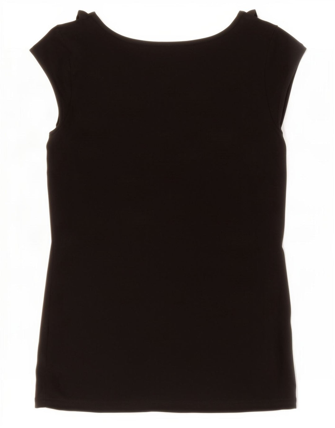 Oasis Γυναικεία μπλούζα με βολάν μπροστά Τοπ UK 10 Small Black Viscose
